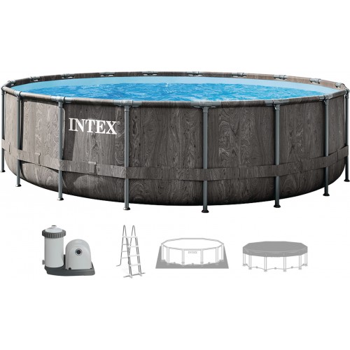 INTEX GREYWOOD PRISM FRAME Kulatý bazén 549 x 122 cm s kartušovou filtrací 12V 26744GN