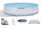INTEX CHEVRON PRISM FRAME Kulatý bazén 488 x 122 cm s katušovou filtrací 220-240V 26746NP
