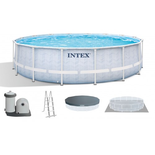 INTEX CHEVRON PRISM FRAME Kulatý bazén 488 x 122 cm s katušovou filtrací 220-240V 26746NP INTEX CHEVRON PRISM FRAME Kulatý bazén 488 x 122 cm s katušovou filtrací 220-240V 26746NP