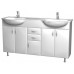 Intedoor Klasik spodní koupelnová skříňka na nožičkách s umyvadlem, šedá lesk K147N/U506