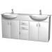 Intedoor Klasik spodní koupelnová skříňka závěsná s umyvadlem, šedá lesk K147Z/U506