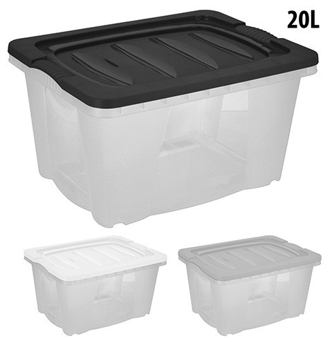 KAISERHOFF Úložný plastový box s víkem 20 l 43,5x33x33,5 cm  KO-913239seda