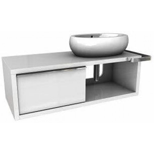 KOLO Ovum by Antonio Citterio skříňka pod umyvadlo, závěsná, 127 x 39,9 cm, pravá, lesklá bílá 89233