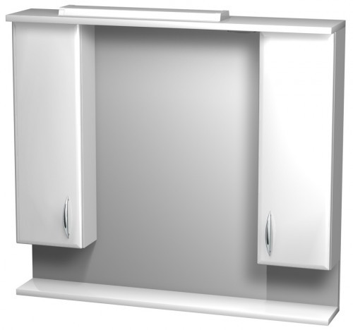Intedoor Klasik koupelnová zrcadlová stěna 2 skříňky osvětlení, šedá lesk KZS90/U506