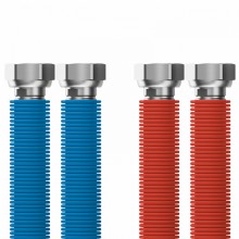 MERABELL Aqua Flexi Připojovací set G1/2"-G1/2" 30-60cm-2ks hadice (modrá, červená)M0055