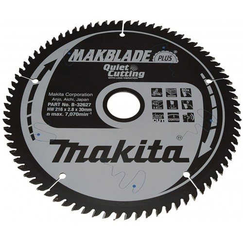 MAKITA B-32627 kotouč pilový dřevo MAKBLADEplus 216x2.8x30mm 80Z = old B-08791 MAKITA B-32627 kotouč pilový dřevo MAKBLADEplus 216x2.8x30mm 80Z = old B-08791