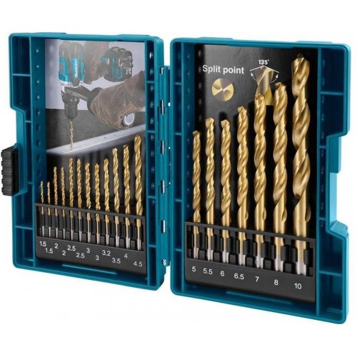 MAKITA D-67527 Sada vrtáků HSS-TiN 19ks MAKITA D-67527 Sada vrtáků HSS-TiN 19ks