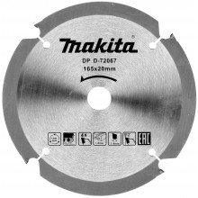 MAKITA D-72067 PCD Pilový kotouč na vláknocementové desky 165x20mm 4T