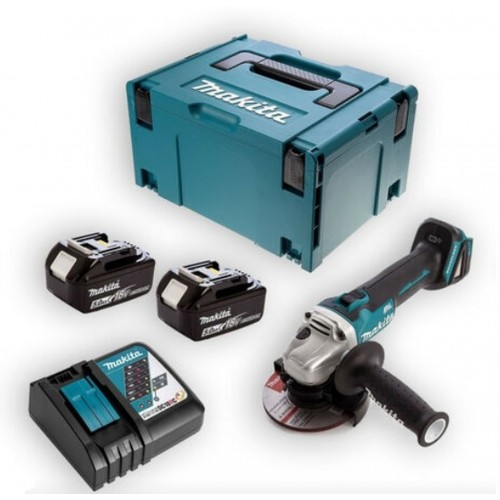 MAKITA DGA506RTJ Aku úhlová bruska 125mm, Li-ion (2x18V/5,0Ah) Makpac