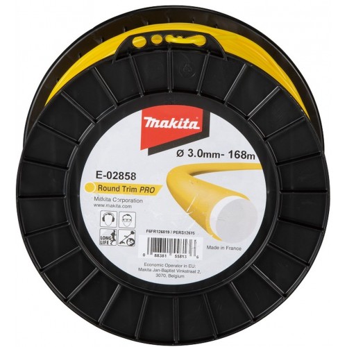 MAKITA E-02858 Struna nylonová Pro 3,0mm, 168m, žlutá, kulatá=old369224800