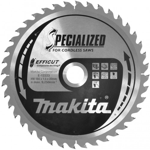 MAKITA E-12223 kotouč pilový kompozitní dřevo Efficut 165x1.5x20mm 40Z = old E-12158 MAKITA E-12223 kotouč pilový kompozitní dřevo Efficut 165x1.5x20mm 40Z = old E-12158