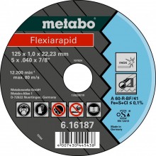 Metabo Flexiarapid Řezný kotouč 125 x 1,0 x 22,23 INOX, TF 41 616187000