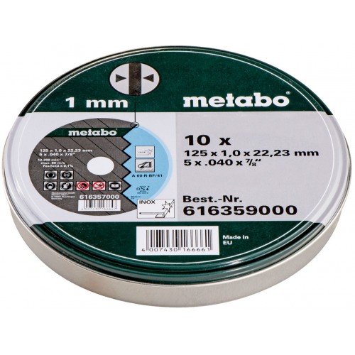 Metabo 10 řezných kotoučů SP 125x1,0x22,23 Inox, TF 41 616359000