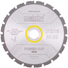 Metabo Pilový kotouč "Power Cut Wood - professional" 216x30, Z20 WZ 5° 628230000