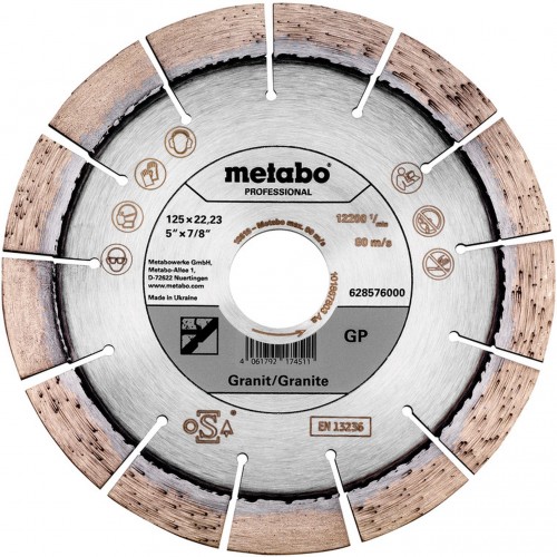 Metabo Diamantový řezný kotouč 125x22,23mm, "GP", žula "Profesionál" 628576000