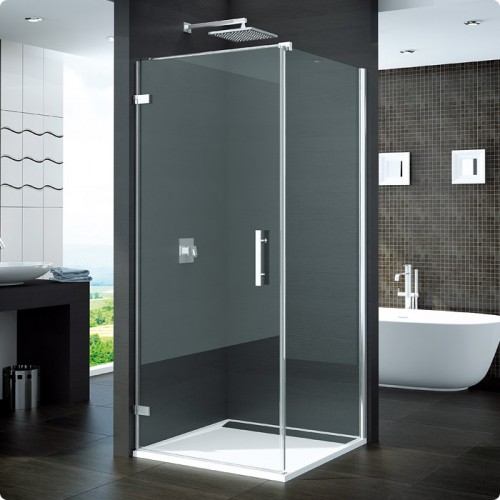 RONAL PUDT2P Pur boční stěna s profilem, 1001-1600x <2000mm, chrom/CristalPerly PUDT2PSM41044