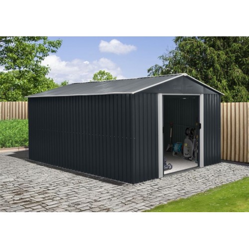 Riwall RMSA 12x10 Anthracite - zahradní domek kovový 3 x 3,7 m SD-X1210-H170C-A