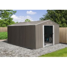 Riwall RMSA 12x10 Brown - zahradní domek kovový 3 x 3,7 m SD-X1210-H170C-B
