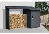 Riwall RMWS 3x9 Anthracite - přístřešek na dřevo s kůlnou 2,7 x 1,6 m WS-XDB-E-A