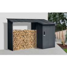 Riwall RMWS 3x9 Anthracite - přístřešek na dřevo s kůlnou 2,7 x 1,6 m WS-XDB-E-A