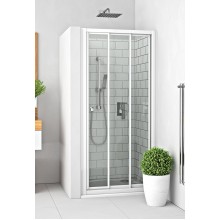 ROLTECHNIK Sprchové dveře posuvné s oboustranným vstupem pro instalaci do niky PD3N/800 bílá/rugiada 413-8000000-04-16