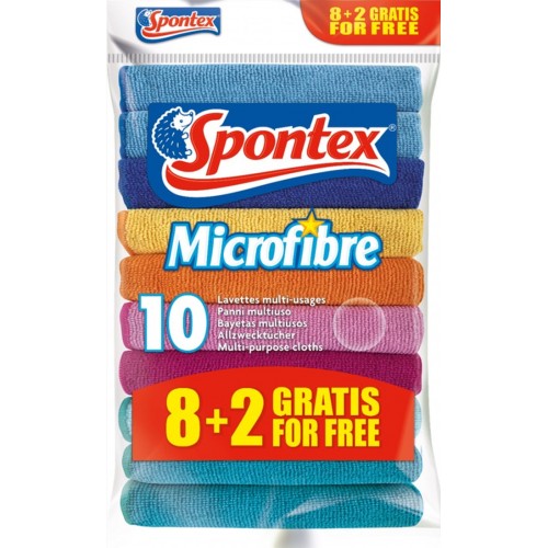 Spontex Microfibre utěrka 30 x 30 cm 8 + 2 ks