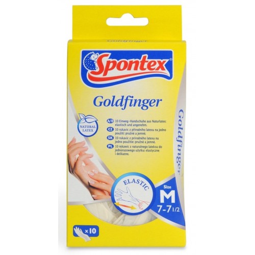 Spontex Goldfinger latexové rukavice jednorázové 10 ks M