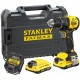 STANLEY SFMCD714D2T FatMax V20 Bezuhlíková aku vrtačka (65Nm/18V/2x2,0Ah), kufr