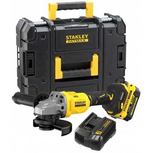 STANLEY SFMCG710M1T FatMax V20 Bezuhlíková aku úhlová bruska 125mm (18V/1x4,0Ah), kufr
