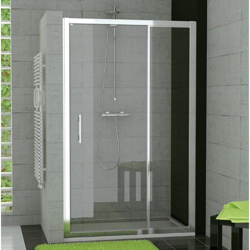 RONAL TED TOP-Line jednokřídlé dveře+pevná stěna, 120 cm, aluchrom/čiré TED12005007