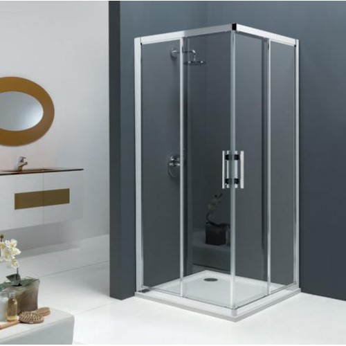 RONAL TOPAC TOP-Line rohový vstup, 100cm, levý díl, aluchrom/sklo linie TOPG10005051