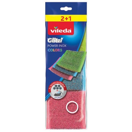 VILEDA Inox colors drátěnka 2+1ks 174725