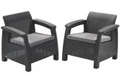 ALLIBERT CORFU DUO SET Křeslo 2 ks, 75 x 70 x 79cm, grafit/šedá 17197993