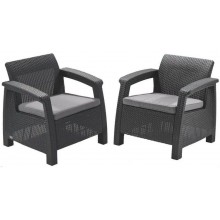 ALLIBERT CORFU DUO SET Křeslo 2 ks, 75 x 70 x 79cm, grafit/šedá 17197993