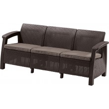 ALLIBERT CORFU LOVE SEAT MAX Pohovka, 182 x 70 x 79cm, hnědá/šedo-béžová 17197959