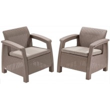 ALLIBERT CORFU DUO SET Křeslo 2 ks, 75 x 70 x 79cm, cappuccino/písková 17197993