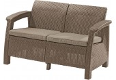 ALLIBERT CORFU LOVE SEAT Pohovka, 128 x 70 x 79cm, capuccino/písková 17197359