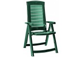 ALLIBERT ARUBA zahradní židle polohovací, 61 x 72 x 110 cm, tmavě zelená 17180080