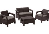 ALLIBERT CORFU Set zahradní, hnědá/šedo-béžová 17197361