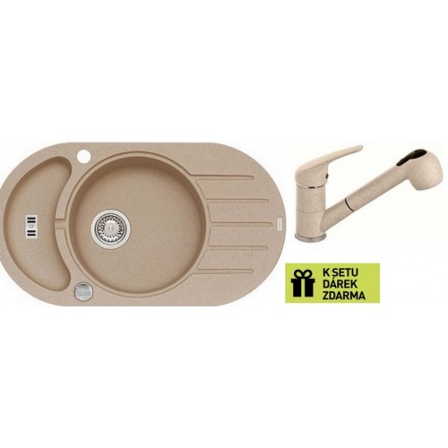 ALVEUS set dřez Niagara 50 beige + baterie AM 20 beige + dárek ALVEUS set dřez Niagara 50 beige + baterie AM 20 beige + dárek