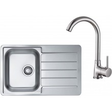 ALVEUS Set LINE 80 dřez nerezový 790x500 mm + baterie KARINA chrom