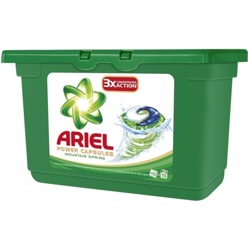 Ariel Active Gel Mountain spring prací gelové poštářky na bílé prádlo 15 ks Ariel Active Gel Mountain spring prací gelové poštářky na bílé prádlo 15 ks