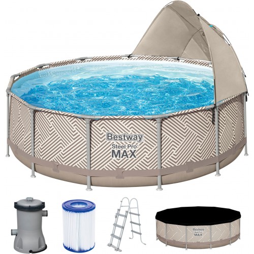BESTWAY Steel Pro Max Bazénový set 396 x 107 cm, kartušová filtrace + stínění 561FY