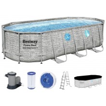 BESTWAY Power Steel Stacked Stone Swim Vista Bazénový set 549 x 274 x 122 cm, kartušová filtrace 56716