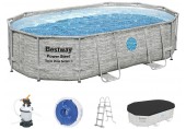 BESTWAY Power Steel Swim Vista Bazénový set 488 x 305 x 107 cm, písková filtrace 56946