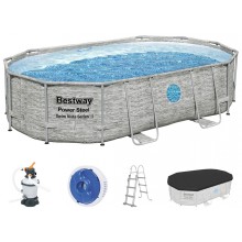 BESTWAY Power Steel Swim Vista Bazénový set 488 x 305 x 107 cm, písková filtrace 56946