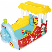 BESTWAY Fisher-Price Nafukovací lokomotiva s míčky 132 x 94 x 89 cm 93537