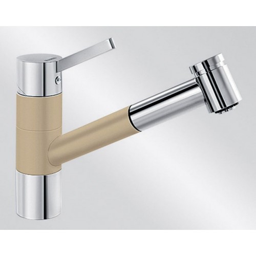 BLANCO Tivo - S dřezová baterie Silgranit, beztlaková, béžová champagne/chrom 518430