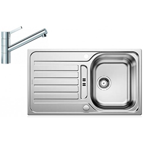 BLANCO set LANTOS 45 S nerez kartáčovaný s excentrem 860 x 500 mm 514008 + TIVO baterie chrom 517599 BLANCO set LANTOS 45 S nerez kartáčovaný s excentrem 860 x 500 mm 514008 + TIVO baterie chrom 517599