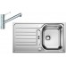 BLANCO set LANTOS 45 S nerez kartáčovaný s excentrem 860 x 500 mm 514008 + TIVO baterie chrom 517599